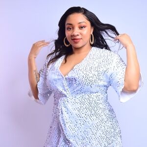 WHITE SEQUINS DRESS